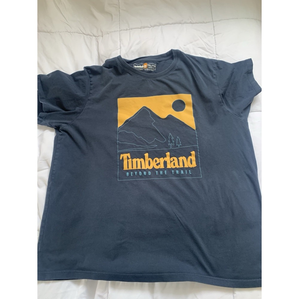 Timberland Men's Graphic Short Sleeve T-Shirt  Nature Print Tee Blue‎